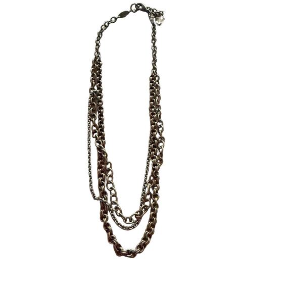 Sabika Gold Tone Multi Chain Chainlink Layered Necklace - Picture 2 of 7